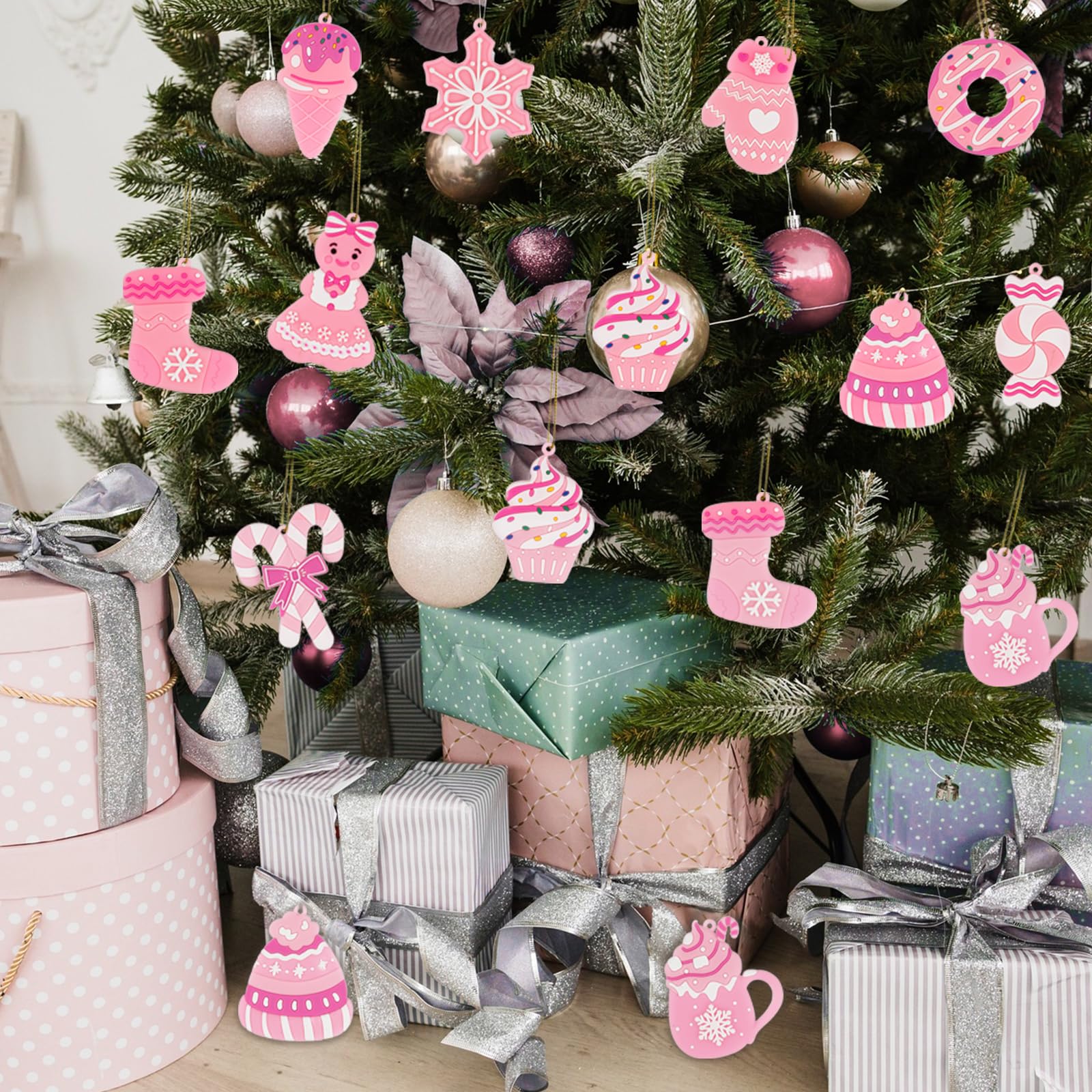 Amazon.co.jp: クリスマスツリーデコレーション用ピンクキャンディ
